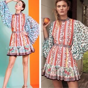 Alice & Olivia Raya Mandarin Collar Mini Dress Women’s Sz 0